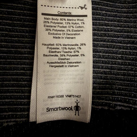 Smartwool Jacket Mens XXL Gray Intraknit Merino Wool Fleece Full Zip Hoodie - Picture 7 of 8